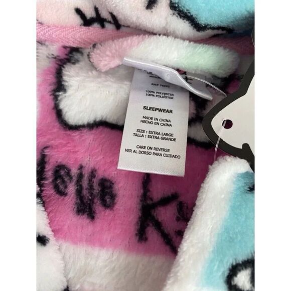 Sanrio Hello Kitty Soft Plush Short Belted Robe Women’s Sz XL With Pockets NEW - Picture 5 of 11